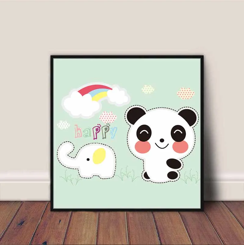 Tranh các loài vật ngộ nghĩnh treo phòng trẻ em