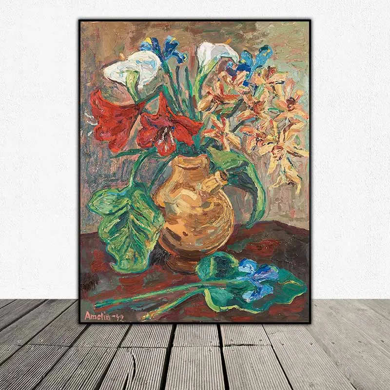 Tranh tĩnh vật bình hoa của họa sĩ Albin Amelin