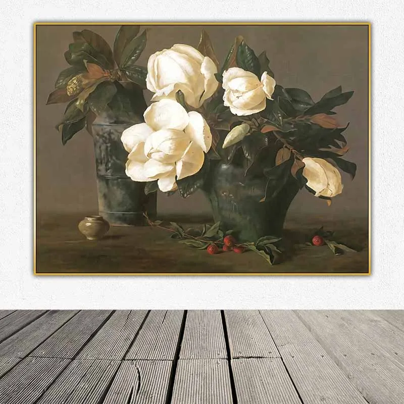 Tranh tĩnh vật cổ điển hoa Mộc Lan