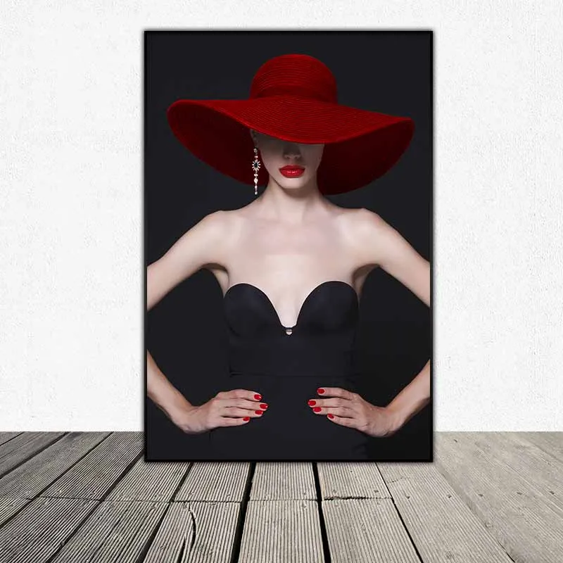 Tranh cô gái đội mũ vành