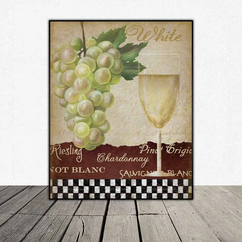 Tranh rượu vang và chùm nho