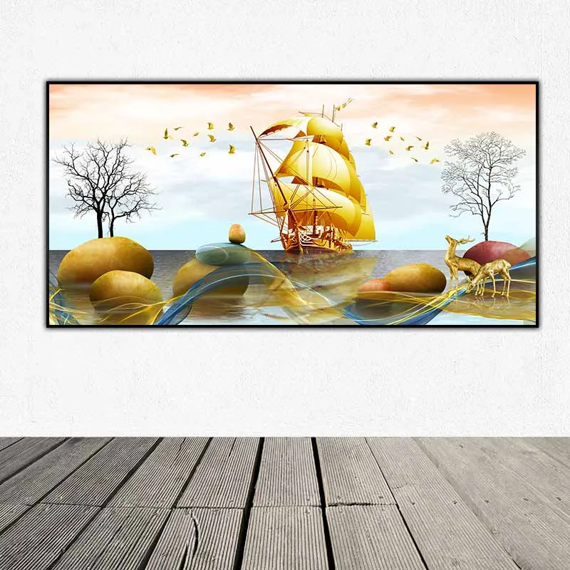 Tranh thuận buồm xuôi gió và hươu nai vàng