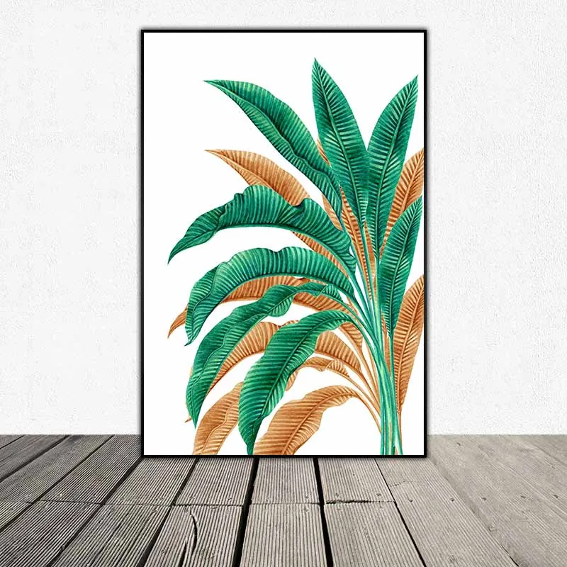 Tranh lá cây trầu bà monstera nhiệt đới hiện đại