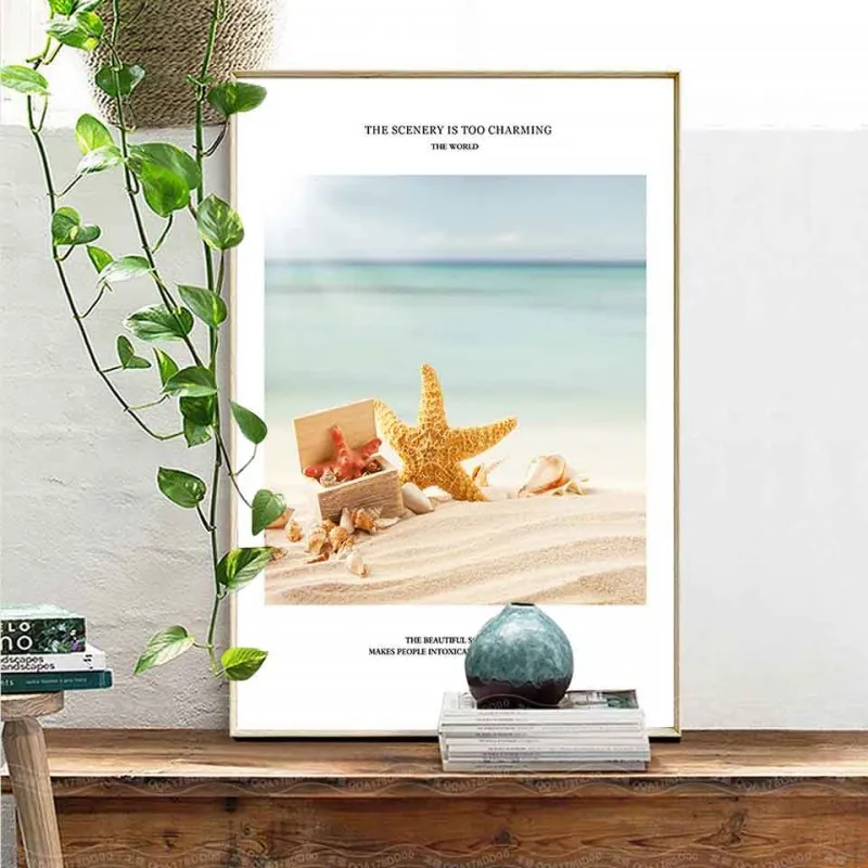 Tranh canvas sao biển trên bãi cát