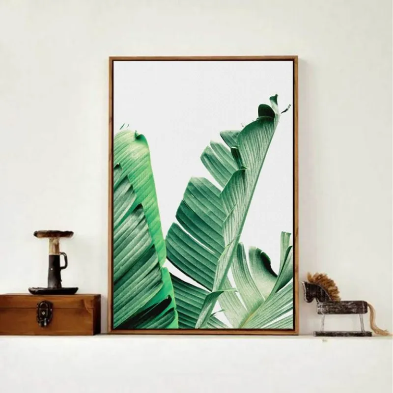 Tranh canvas lá trầu bà, lá chuối nhiệt đới