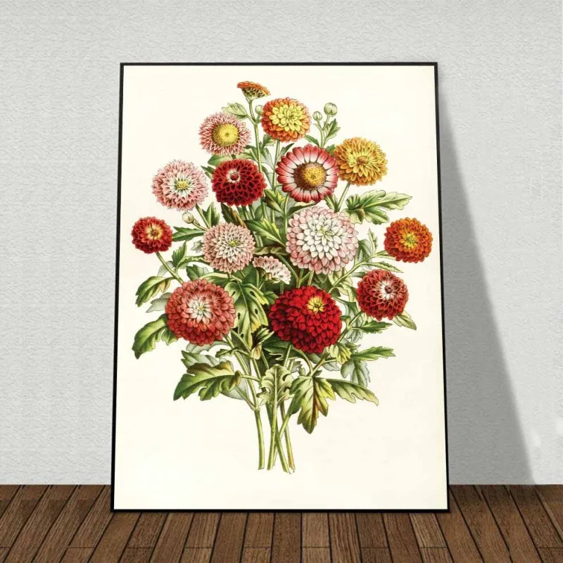 Tranh các loại hoa Cúc, hoa Sơn Trà, hoa Huyền Sâm