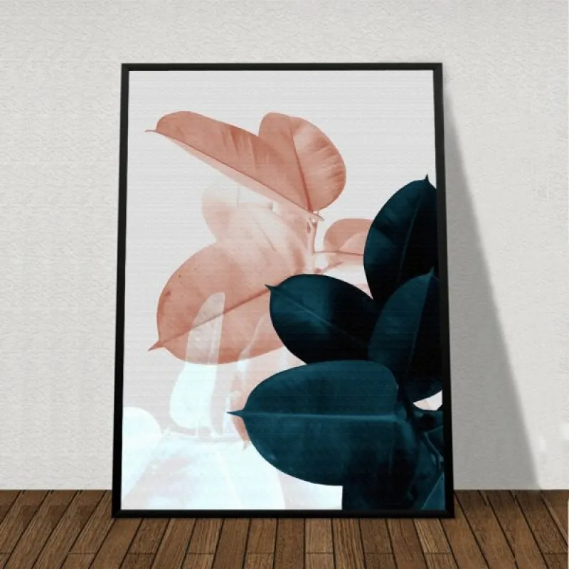 Tranh bộ lá cây đa, lá cọ dừa, và tranh chữ life