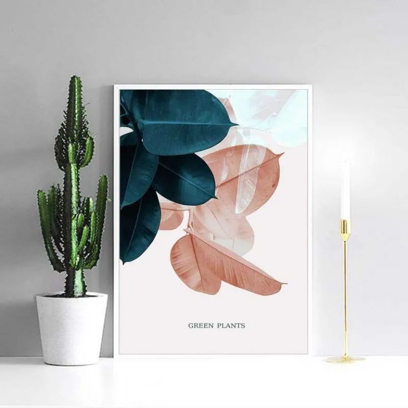 Tranh lá cây đa và lá môn nước