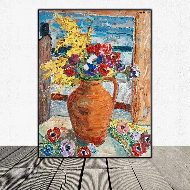 Tranh tĩnh vật bình hoa của họa sĩ Albin Amelin
