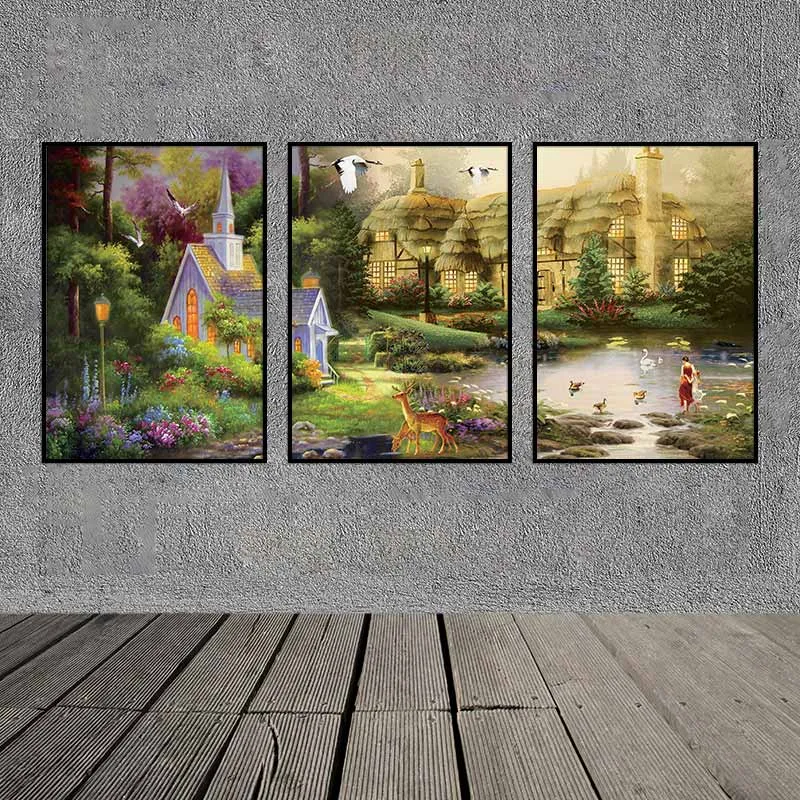 Tranh phong cảnh làng quê theo phong cách sơn dầu