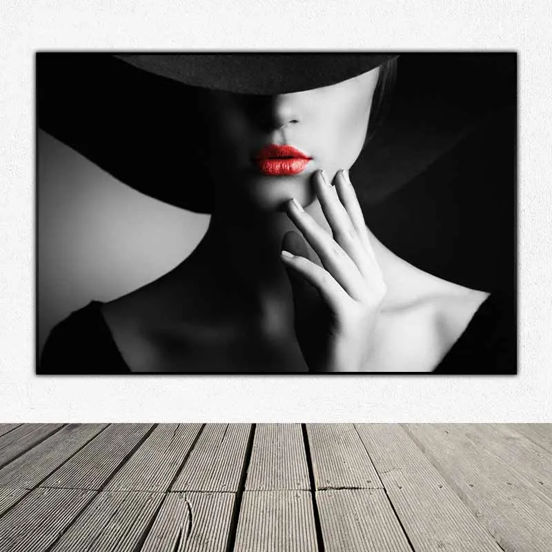 Tranh cô gái đội mũ vành