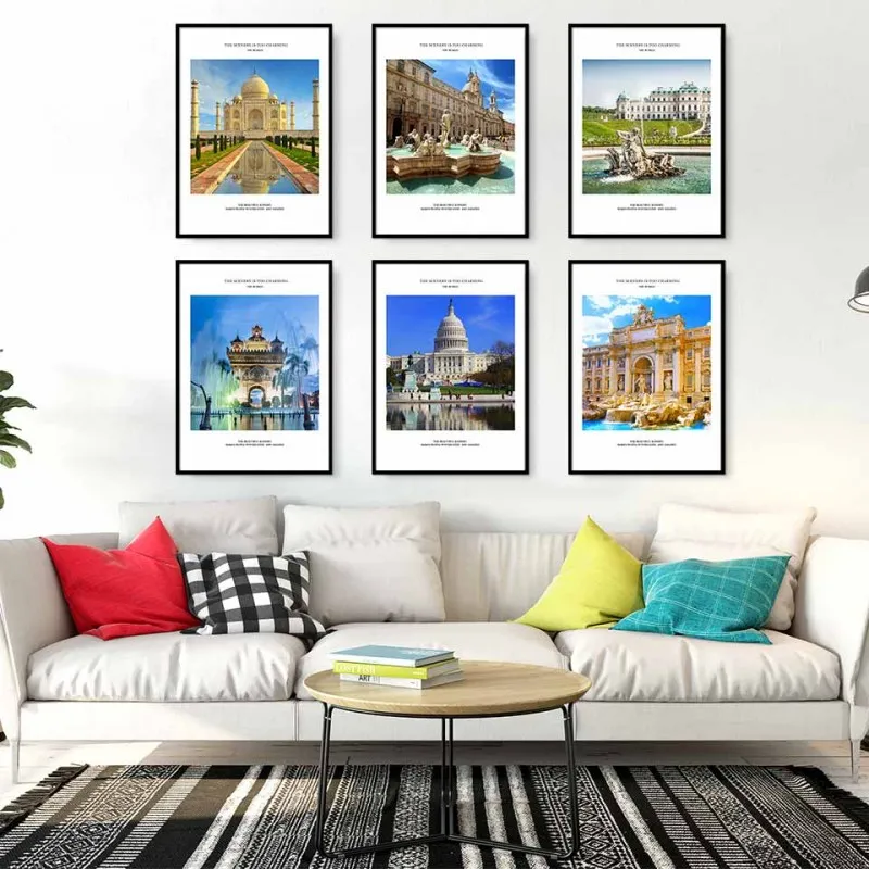 6 tấm tranh canvas đài phun nước của những công trình kiến trúc nổi tiếng trên thế giới