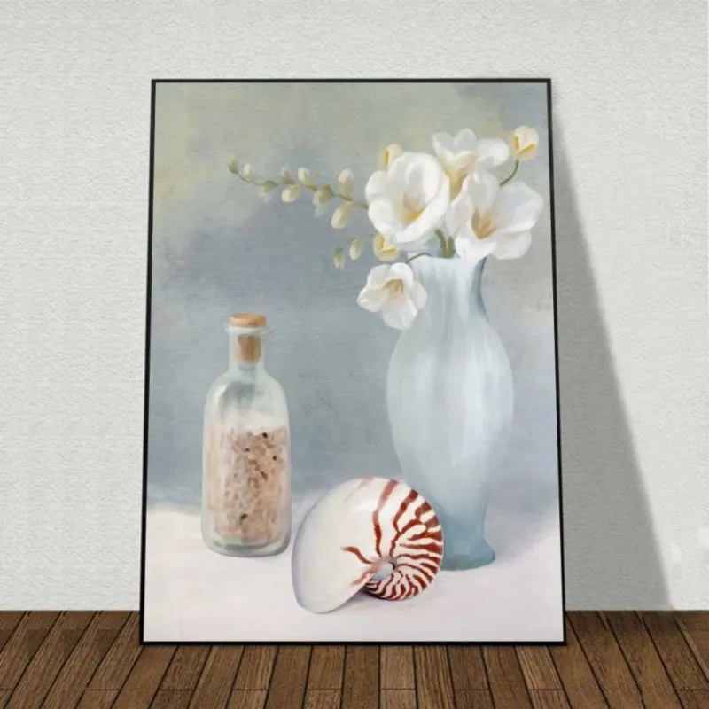 Tranh tĩnh vật bình hoa lan Hồ Điệp Mãn Thiên Hồng