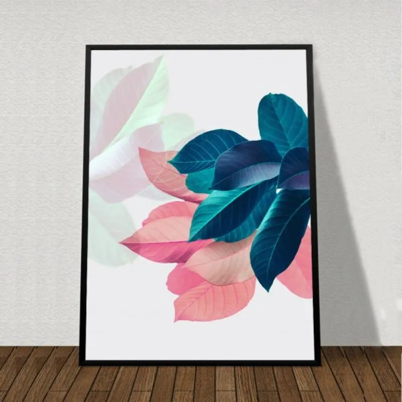 Tranh bộ lá cây đa, lá cọ dừa, và tranh chữ life