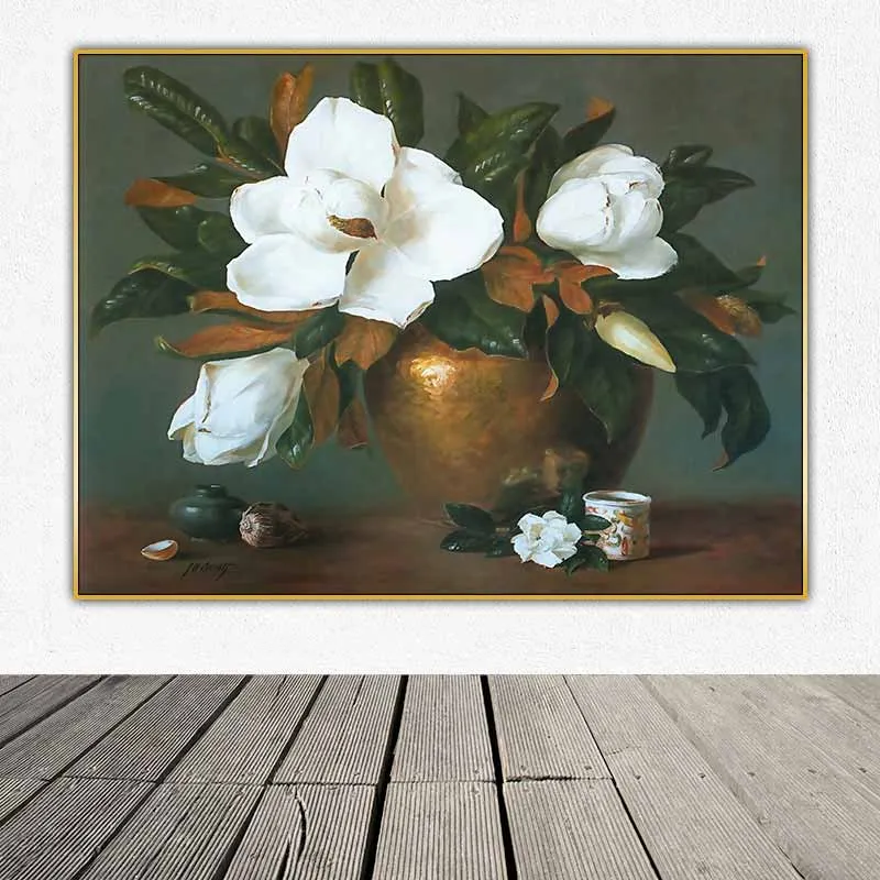 Tranh tĩnh vật cổ điển hoa Mộc Lan