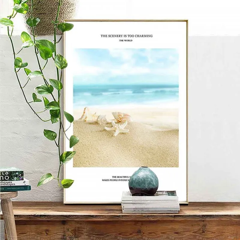 Tranh canvas sao biển trên bãi cát