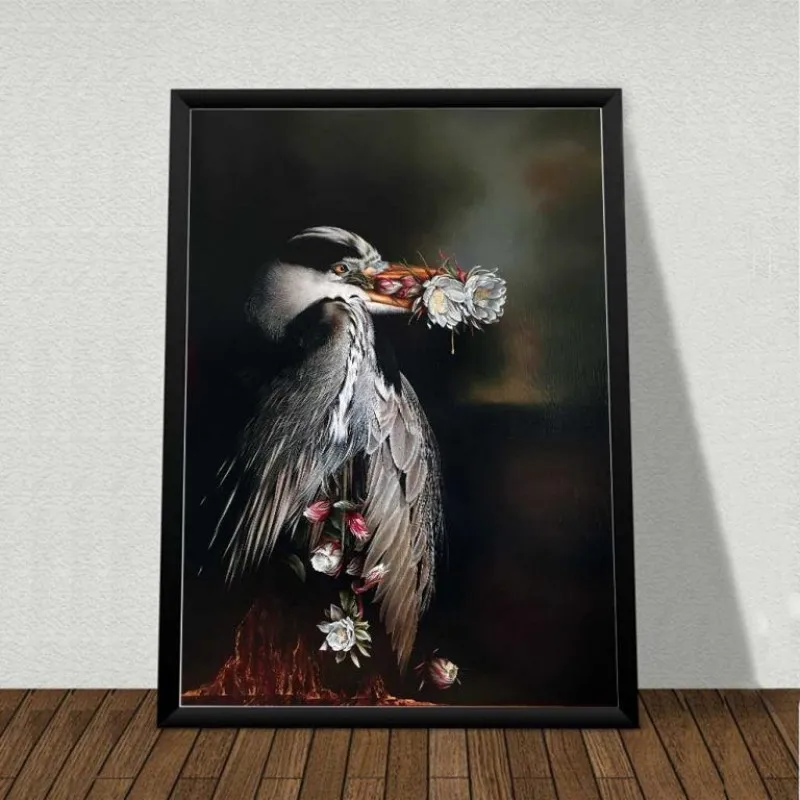 Tranh chim vẹt và chim cò