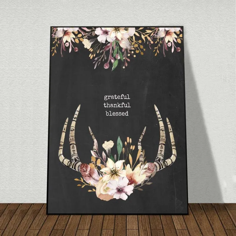 Tranh trừu tượng chủ đề mùa thu với những chiếc lông chim và vòng hoa