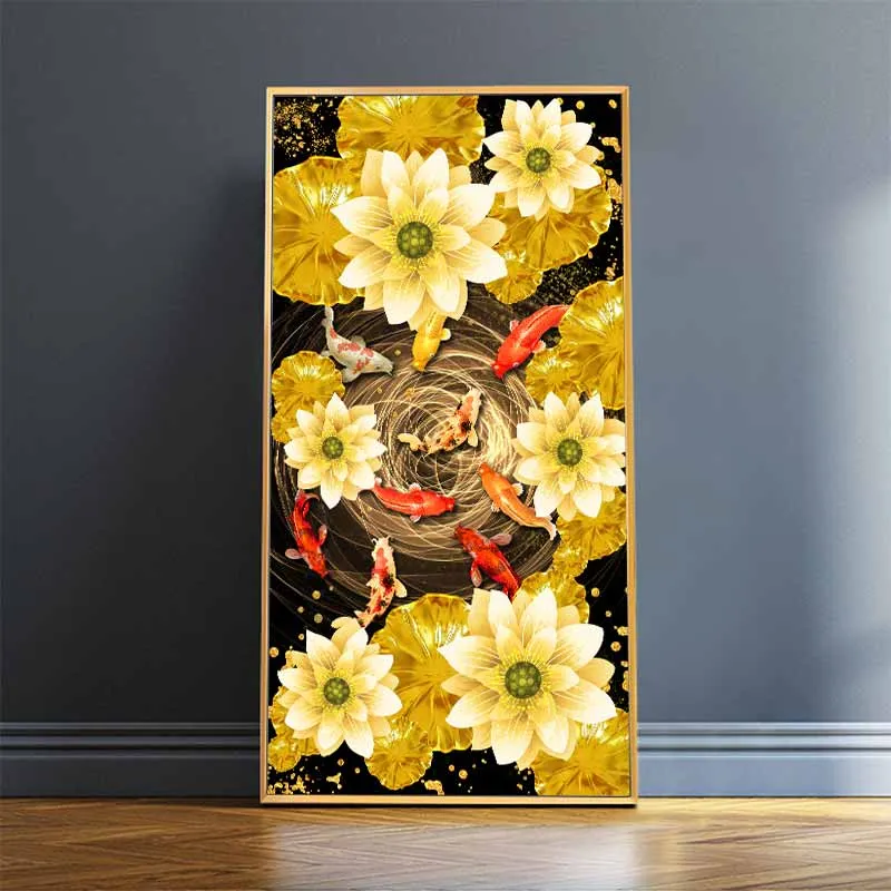 Tranh cửu ngư và hoa sen vàng, cửu ngư quần hội