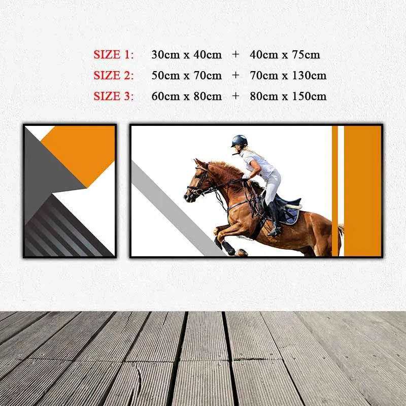 Tranh trừu tượng và cô gái cưỡi ngựa