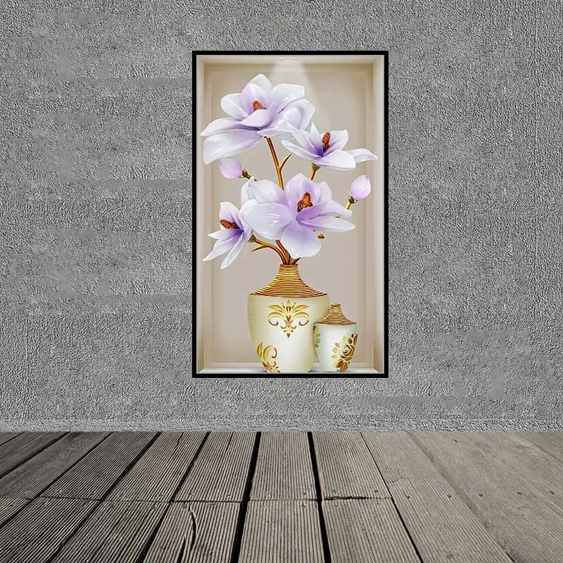 Tranh tĩnh vật bình hoa 3D