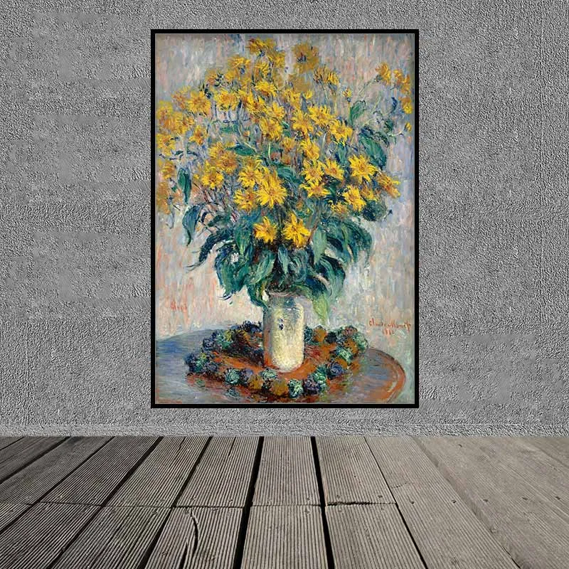 Tranh hoa Hướng Dương và hoa Atisô - Claude Monet