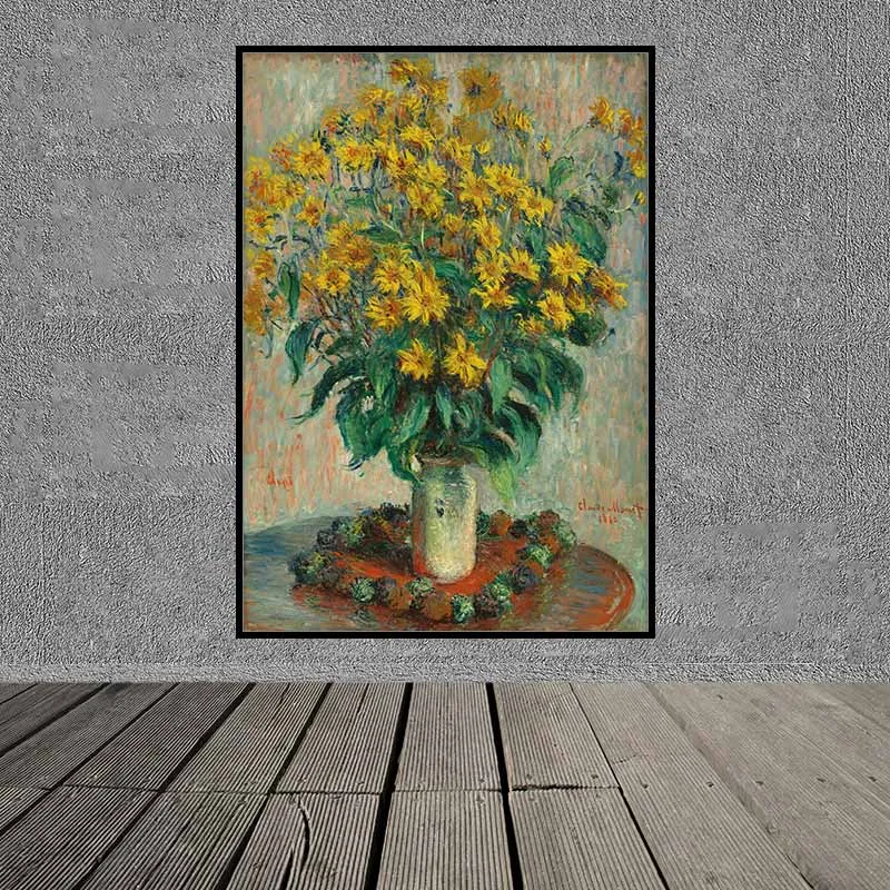 Tranh hoa Hướng Dương và hoa Atisô - Claude Monet
