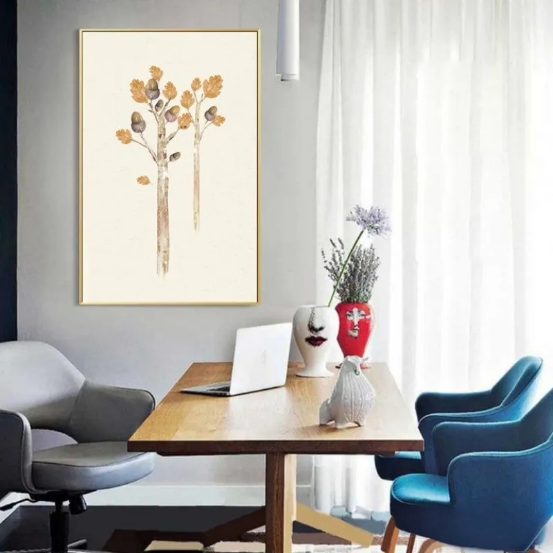 Tranh canvas lá cây khô mùa thu