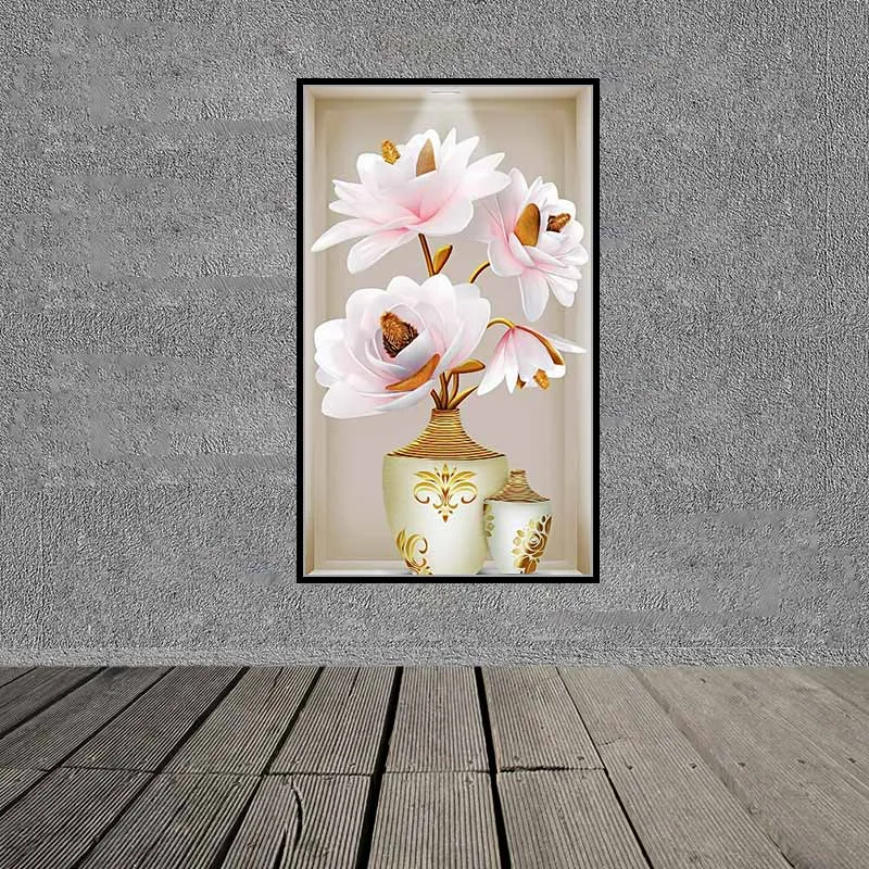 Tranh tĩnh vật bình hoa 3D