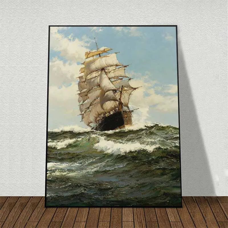 Tranh thuyền buồm trên đại dương - Họa sĩ Montague Dawson