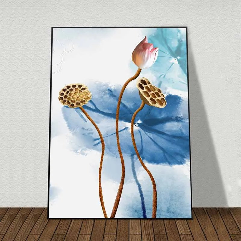 Tranh hoa sen hồng 3D