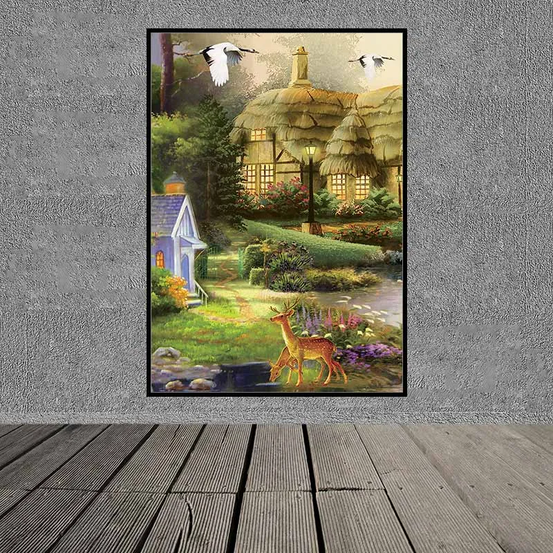 Tranh phong cảnh làng quê theo phong cách sơn dầu