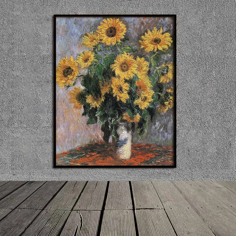 Tranh hoa Hướng Dương và hoa Atisô - Claude Monet