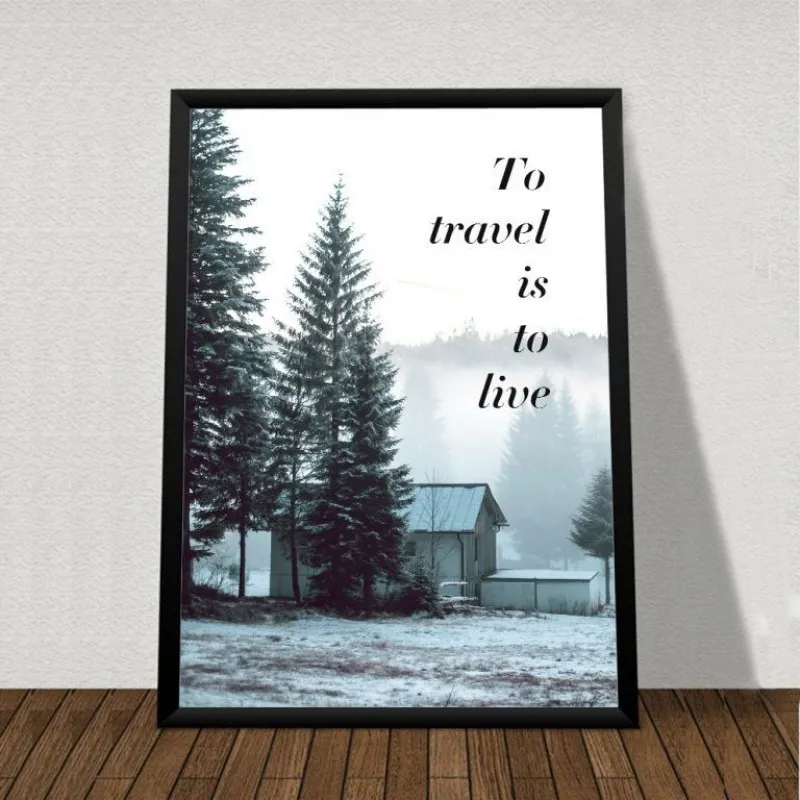 Tranh phong cảnh hồ nước, đồi núi và rừng