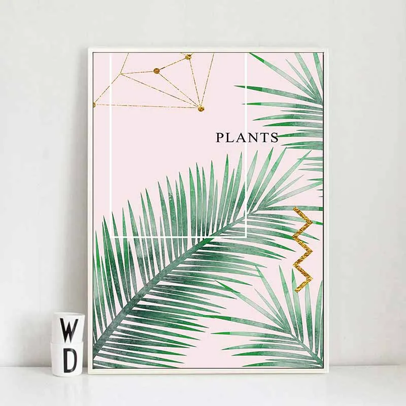 Tranh lá cây nhiệt đới lá chuối, lá dừa, lá cọ