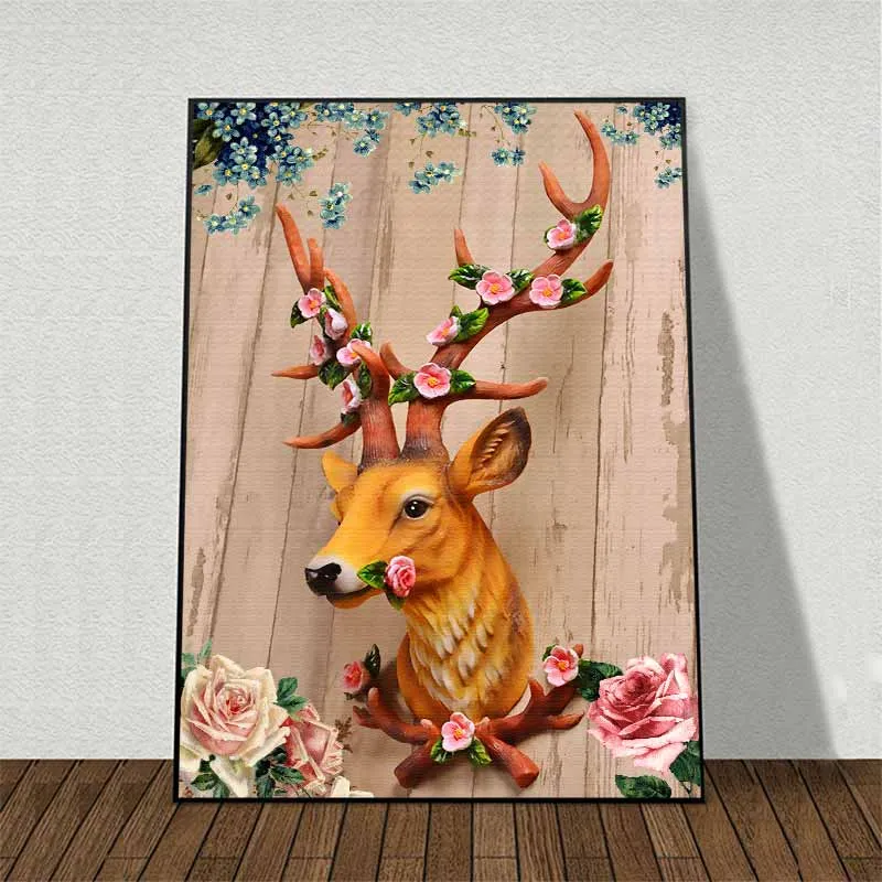 Tranh hươu nai theo phong cách 3d