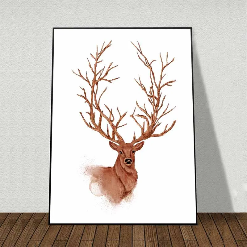 Tranh đầu và sừng nai trừu tượng