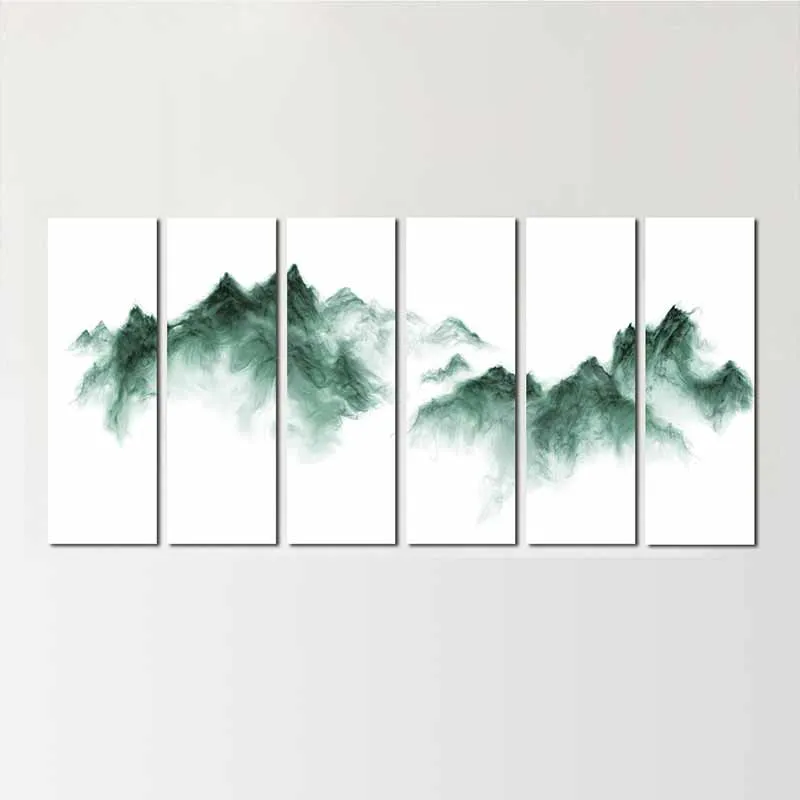 Tranh trừu tượng mây phủ ngọn núi