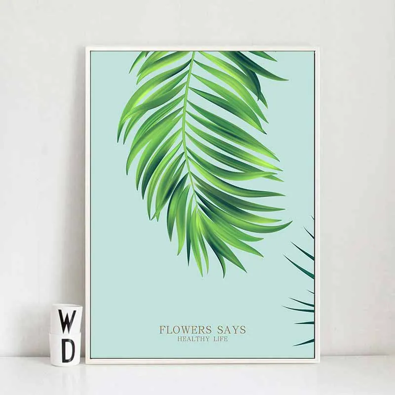 Tranh canvas lá cây nhiệt đới lá cọ dừa