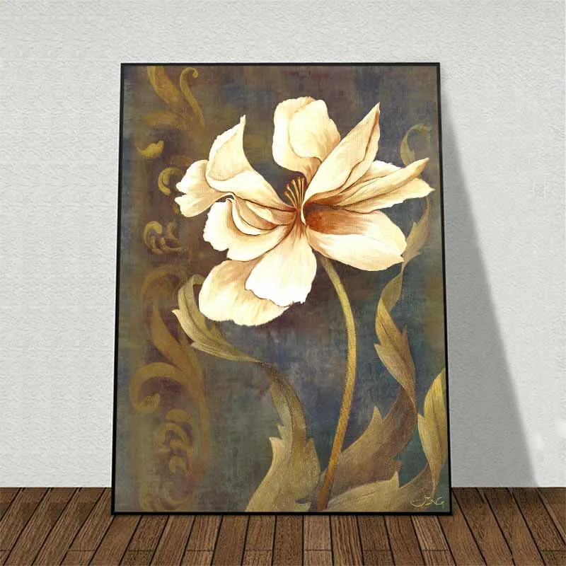 Tranh hoa trắng cổ điển