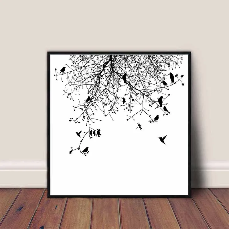 Tranh Đàn Chim Và Nhành Cây