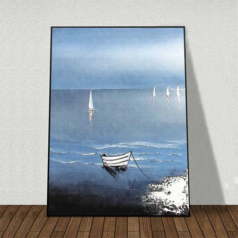 Tranh phong cảnh biển và thuyền buồm