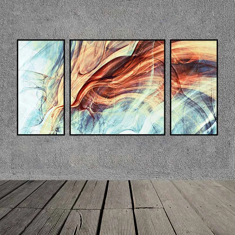 Tranh trừu tượng sắc nâu và xanh lá cây