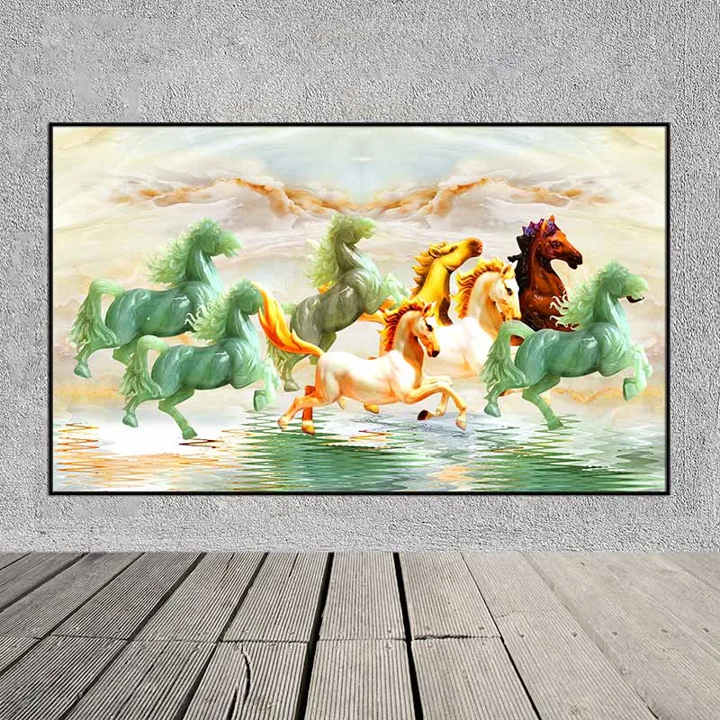 Tranh tượng bát mã phong thủy