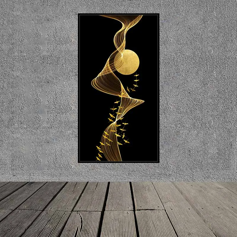 Tranh trừu tượng đàn cò đang bay