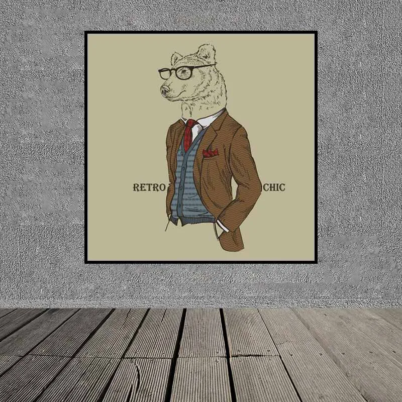 Tranh thời trang động vật chó mèo hài hước