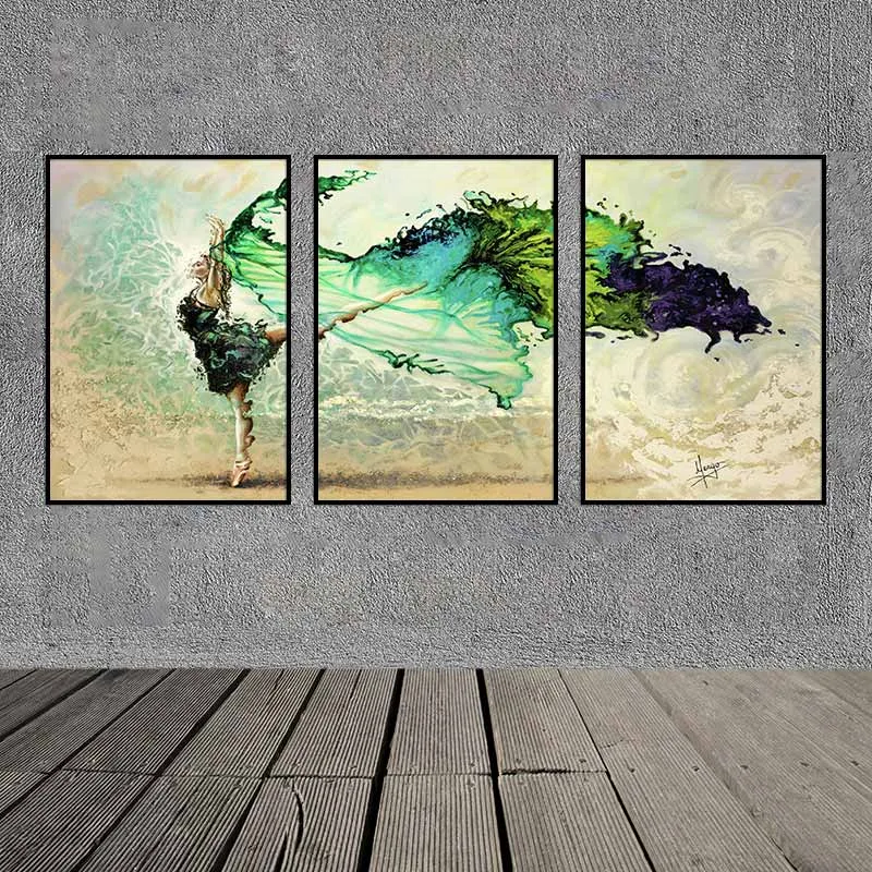 Tranh cô gái múa ballet trừu tượng