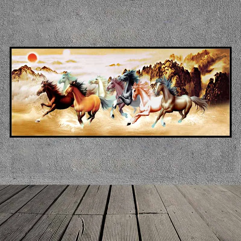 Tranh canvas phong thủy ngựa Mã đáo thành công