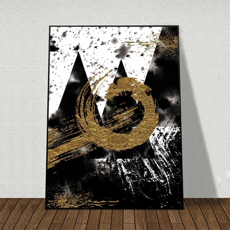 Tranh trừu tượng sắc đen và vàng