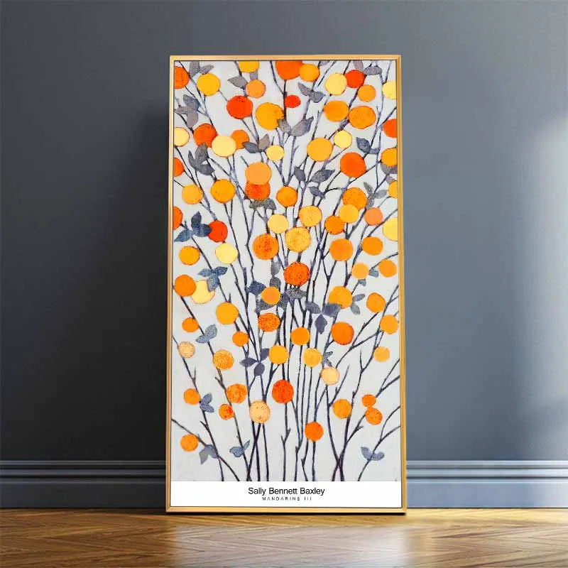 Tranh trừu tượng cây và lá là những chấm tròn nhiều màu sắc